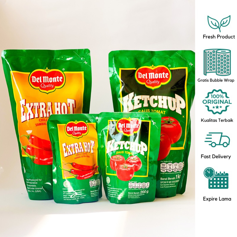 

Del Monte Cabe / Tomat, Saus Extra hot - Ketchup 200g / 1 kg