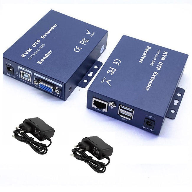 VGA KVM Extender 100m Full HD USB via Kabel LAN UTP