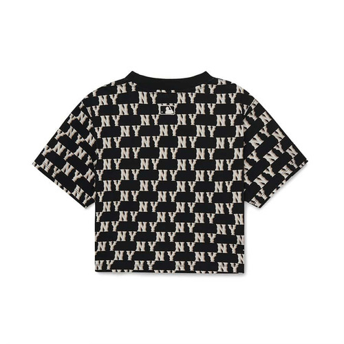 MLB NY Yankess Women's Classic Monogram Cropped Tee Black