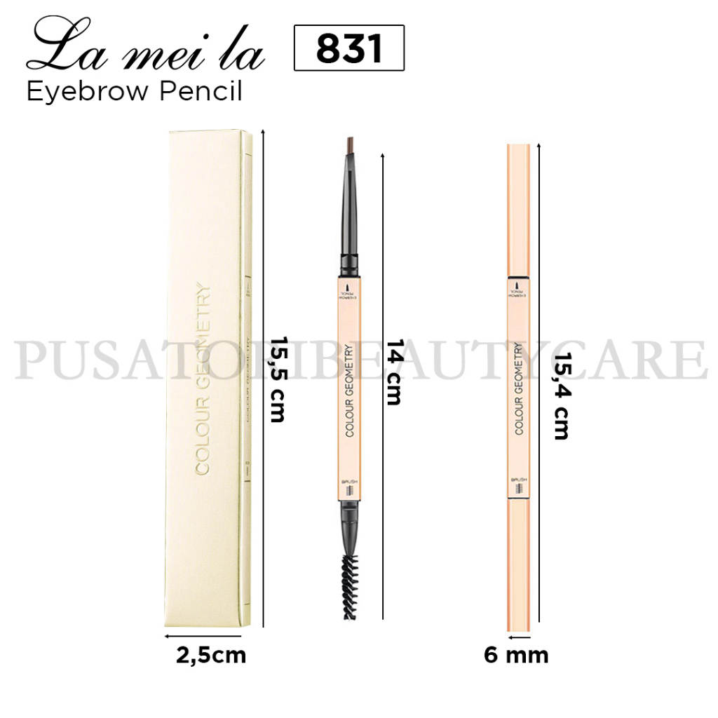 LAMEILA 831 Eyebrow Pencil COLOUR GEOMETRY Pinsil Alis Anti Air