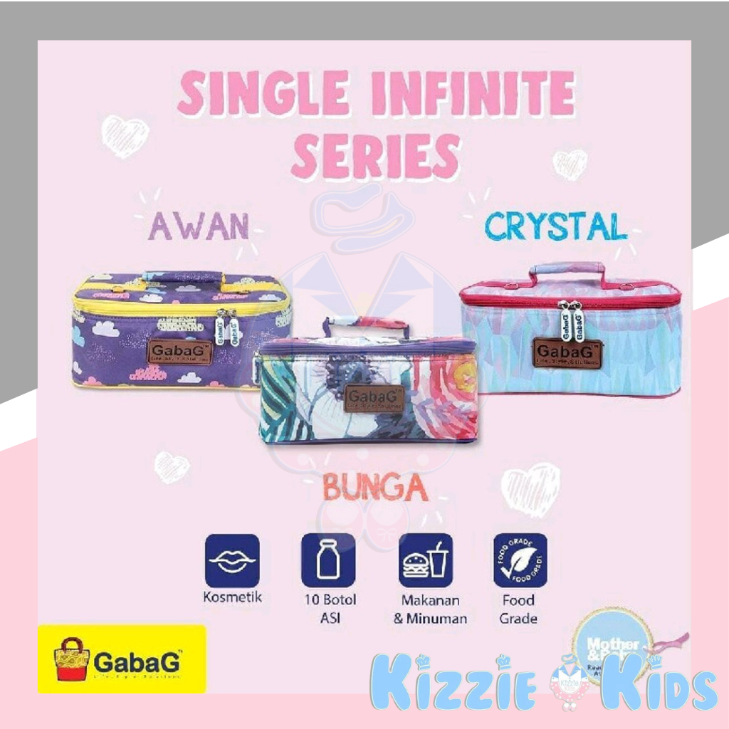 Gabag Cooler Bag Single Infinite Series ( Cristal / Awan / Bunga / Lily)