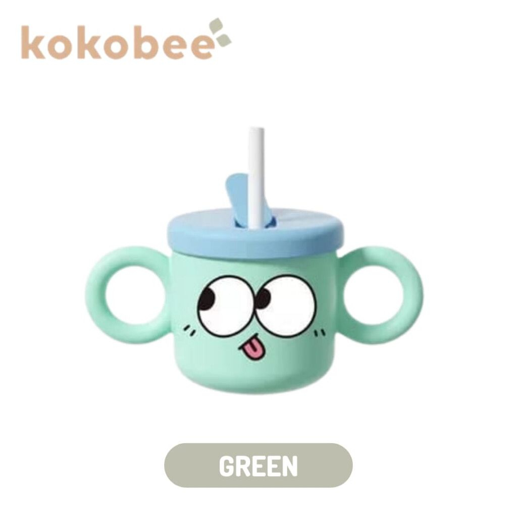 KOKOBEE - Toukie 2in1 Snack Cup and Milk Sippy Cup Baby With Straw (240ml) 6m+ / Leak proof / anti tumpah / mcoconi / cangkir bayi / cangkir lucu / gelas minum bayi / training cup / tempat snack bayi / peralatan makan bayi / grosir / dengan sedotanab