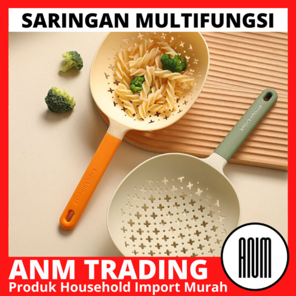 Unik Sendok Saringan Besar Bahan Nilon Tirisan Sayur Mie Nylon Strainer Net - Hijau Diskon