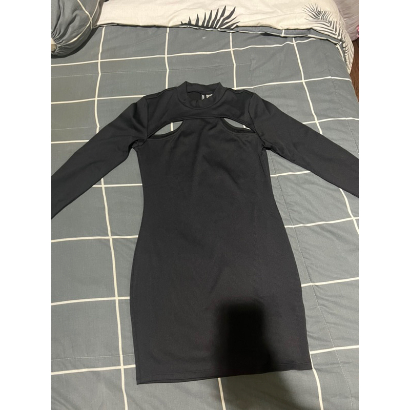 DRESS BLACK, DRESS H&M, baju h&m