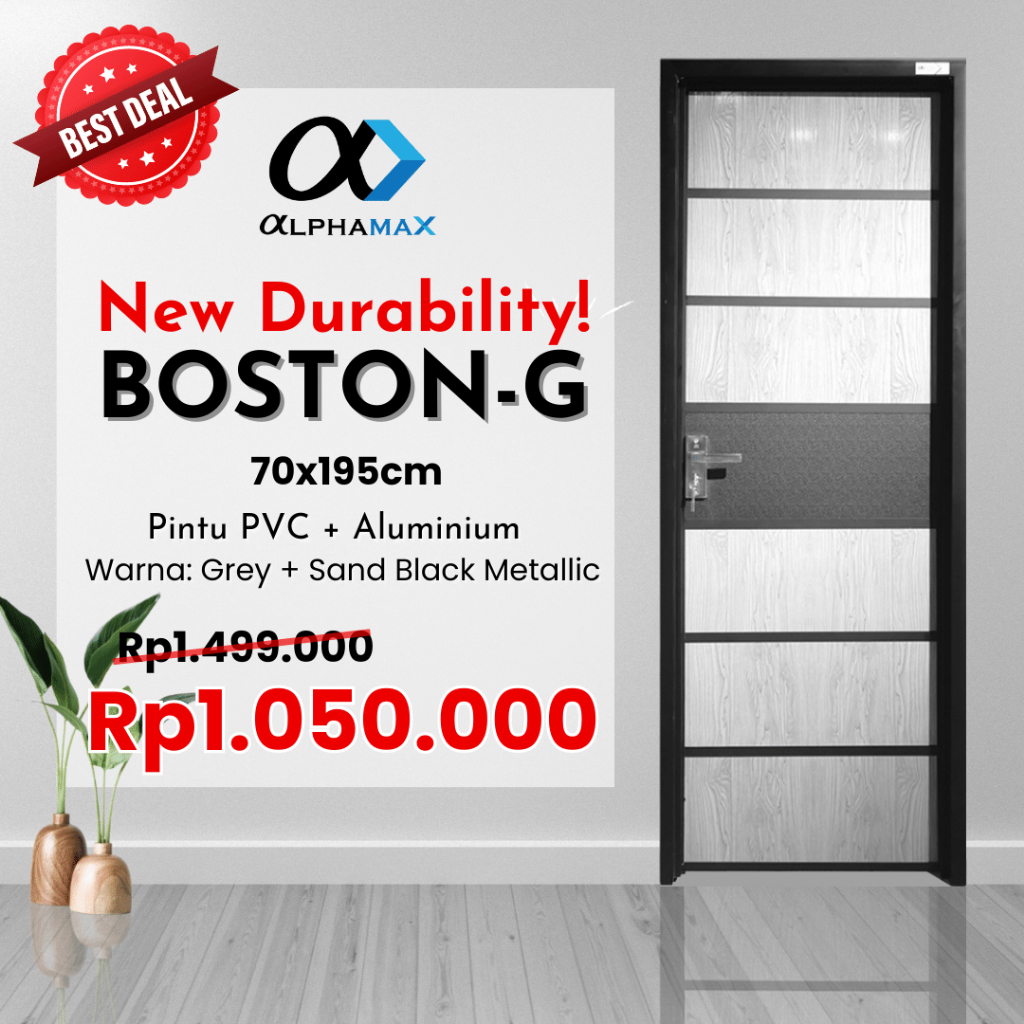 iNstansday- SPECIAL PROMO - ALPHAMAX Boston - G Pintu Kamar Mandi & Gudang PVC + Aluminium 70 x