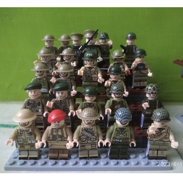 Minifigure world war II WW2 seri USA Amerika dan senjata brick