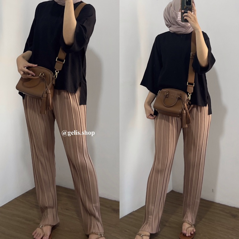 TERA PLEATED PANTS/celana plisket/celana kerja/celana pleated/celana pants plisket wanita terbaru