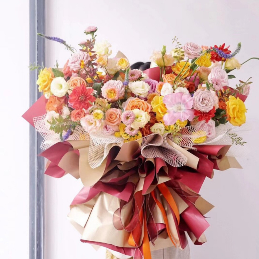 AnekaBenang - [ Lembaran ] Kertas Cellophane Buket Bunga [ Net Korea ] Flower Wrapping Paper Celophane
