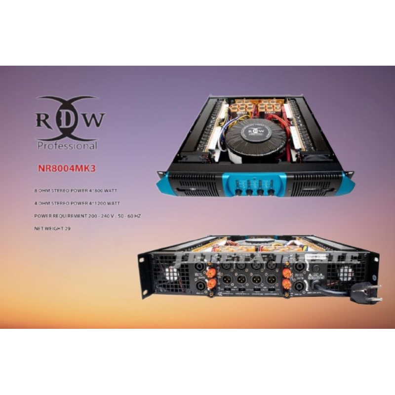 Power Amplifier RDW NR 8004 PRO / NR 8004PRO Class H - 4 channel