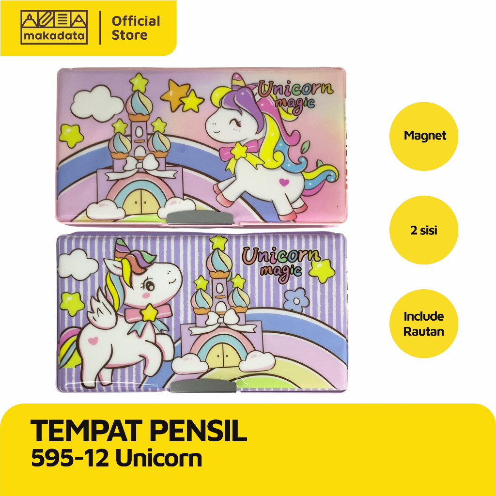 

PENCIL CASE / TEMPAT PENSIL MAGNET MOTIF UNICORN 595-12 (1 PCS)