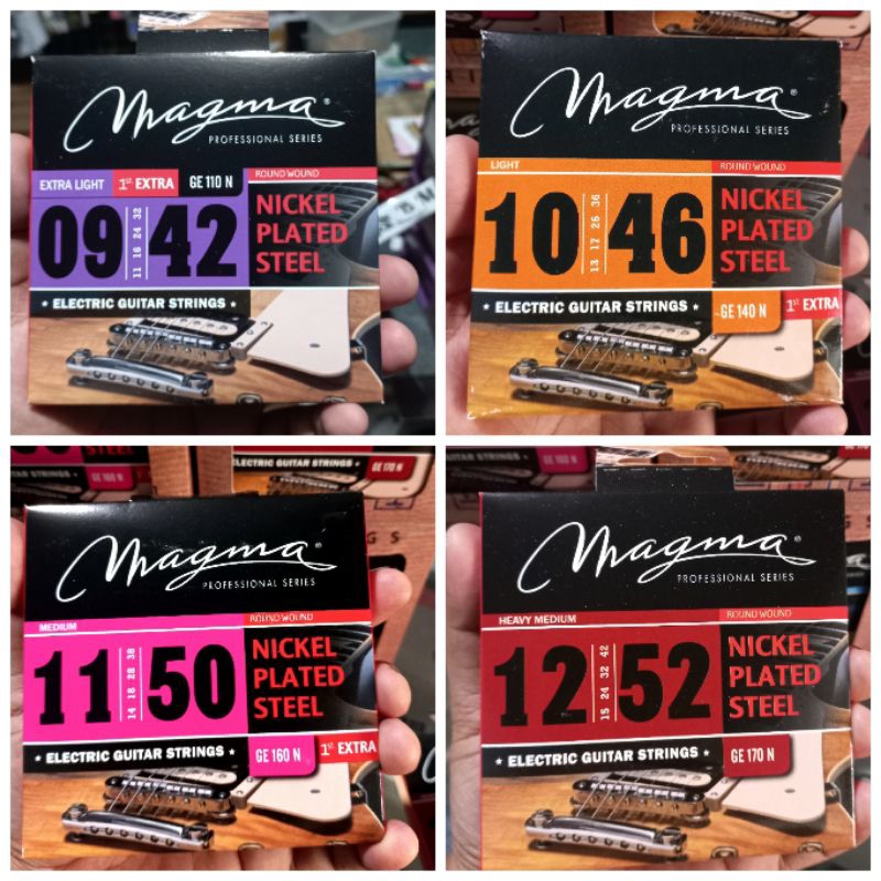 SENAR GITAR ELEKTRIK MAGMA STRINGS NICKEL PLATED STEEL ORIGINAL UKURAN 0,9 0,10 0,11 0,12
