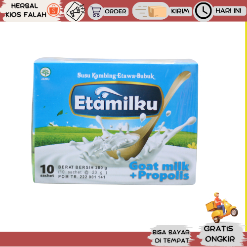 

Susu Kambing Etawa Bubuk plus Propolis Etamilku Isi 10 Sachet Original