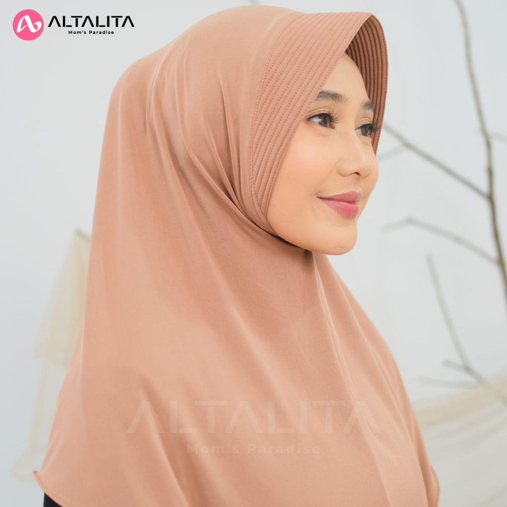 Altalita - Kerudung Bergo Hamidah Penguin Size L Jilbab Instan Qanita Jersey Premium Hijab Sporty Menutup Dada Cocok Untuk Sekolah Olahraga Volly Futsal Senam dan Sehari-Hari