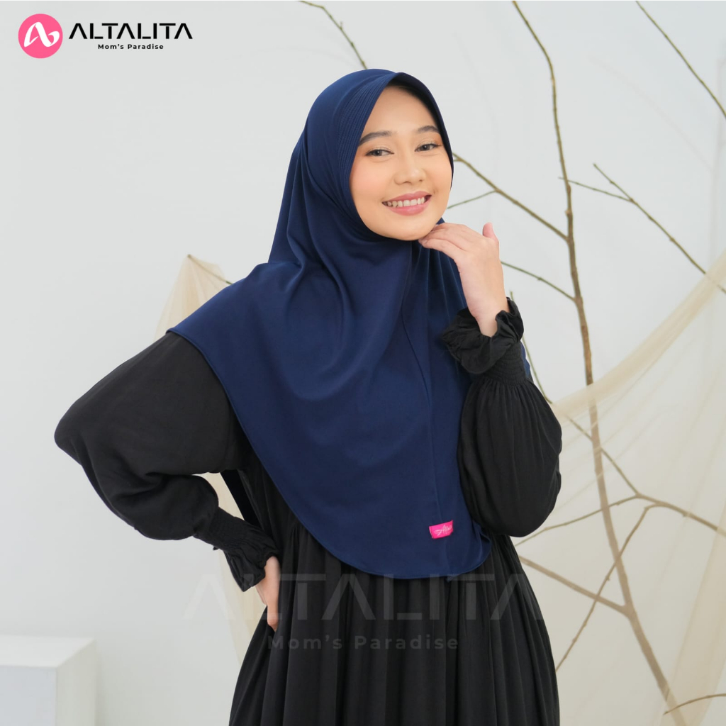 Altalita - Kerudung Instan Bergo Sport Hamidah Menutup Dada Jilbab Instan Qanita Penguin Size L Hijab Bergo Jersey Premium Cocok Untuk Sekolah Olahraga Volly Futsal Senam dan Sehari-Hari