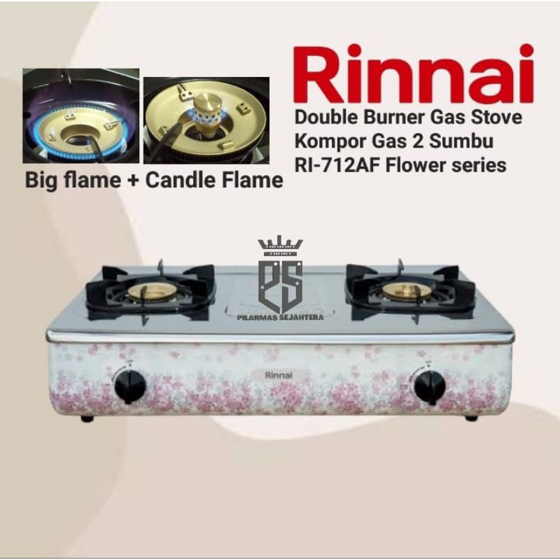 Kompor rinnai 2 sumbu RI712AF Kompor gas rinnai Gas stove Double burner RI 712AF rinnai 2 tungku