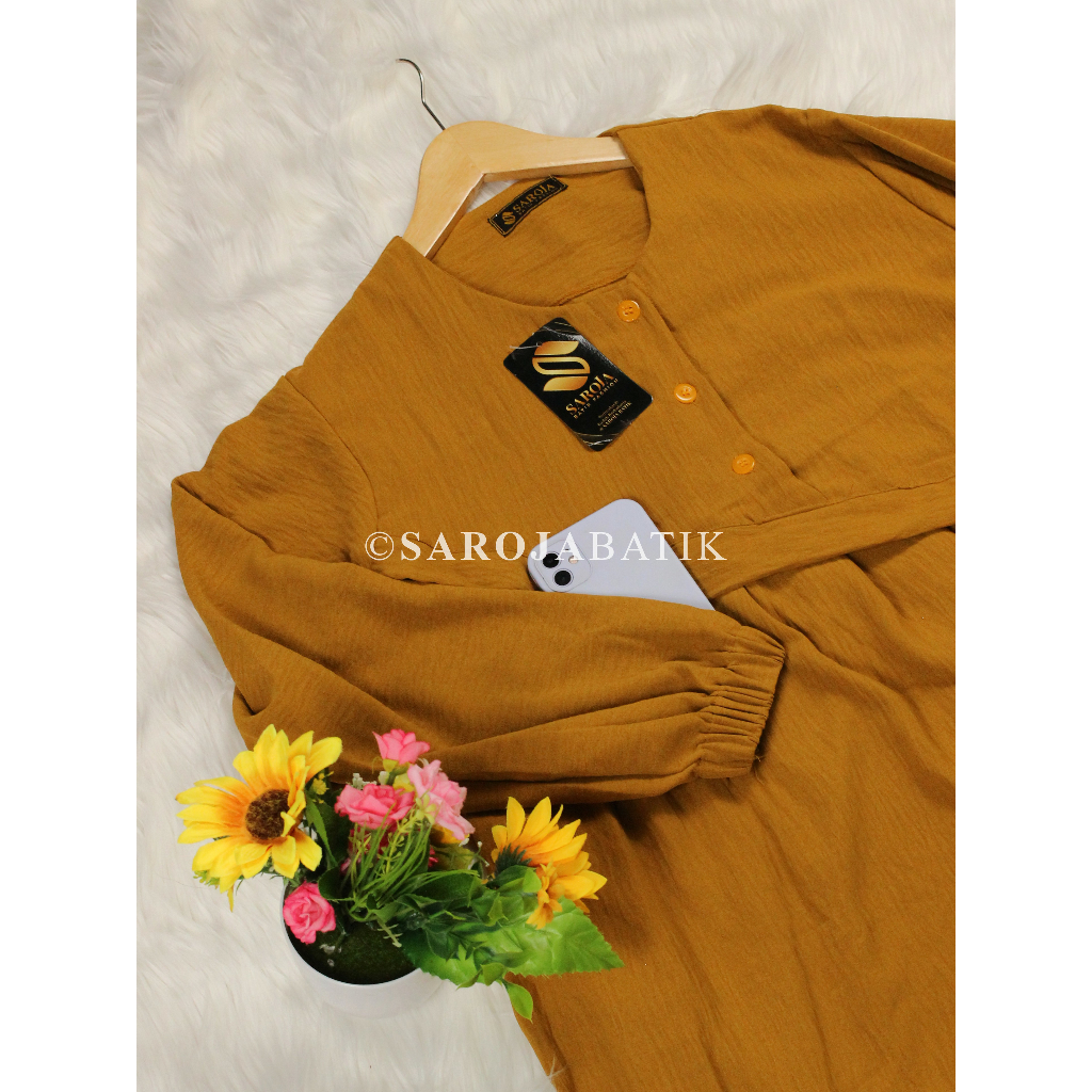 Gamis Luna - Gamis Cringkle Premium - Gamis Cringkle luna By Saroja