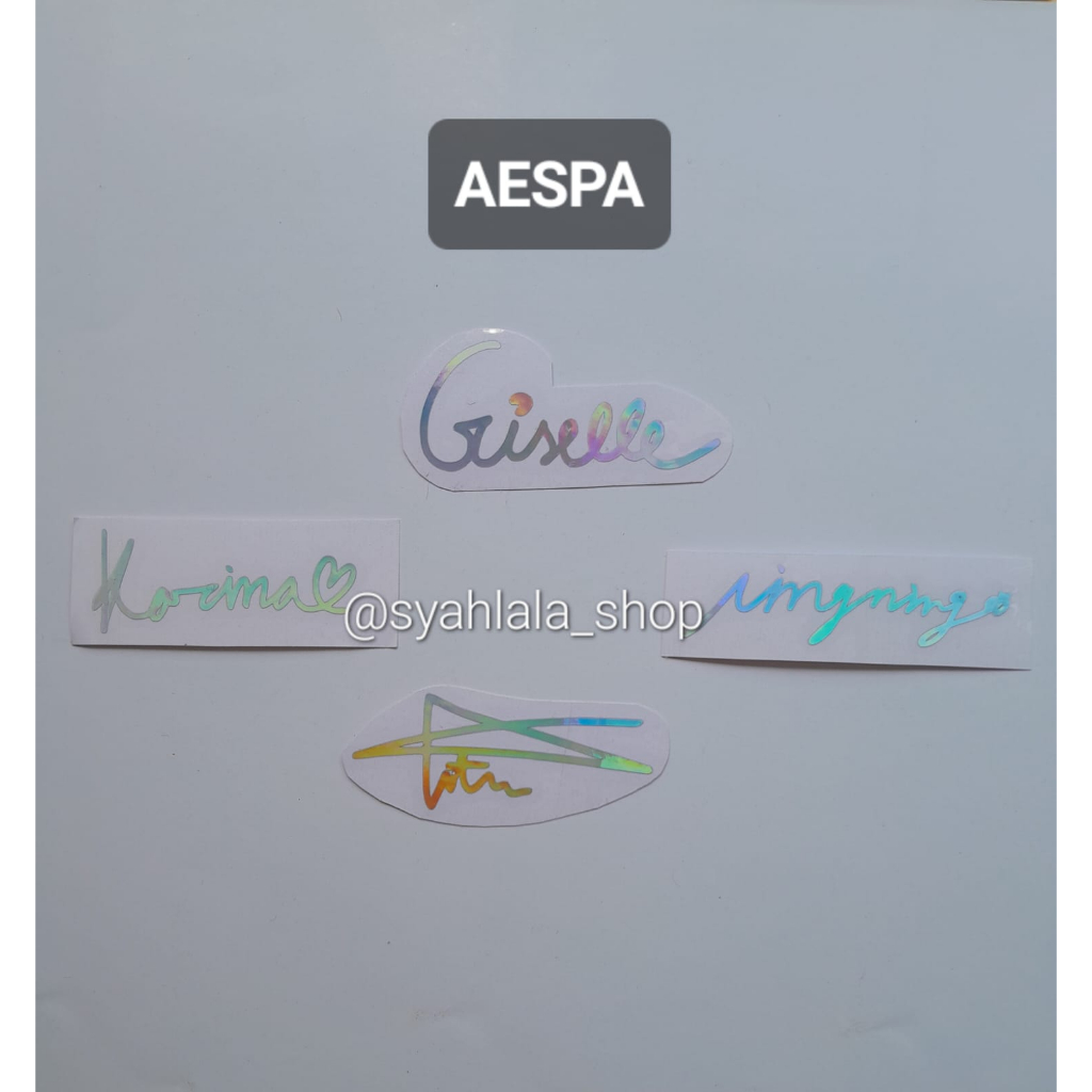 STIKER HOLOGRAM TTD AESPA STIKER TANDA TANGAN HOLOGRAM AESPA stiker holo tanda tangan kpop