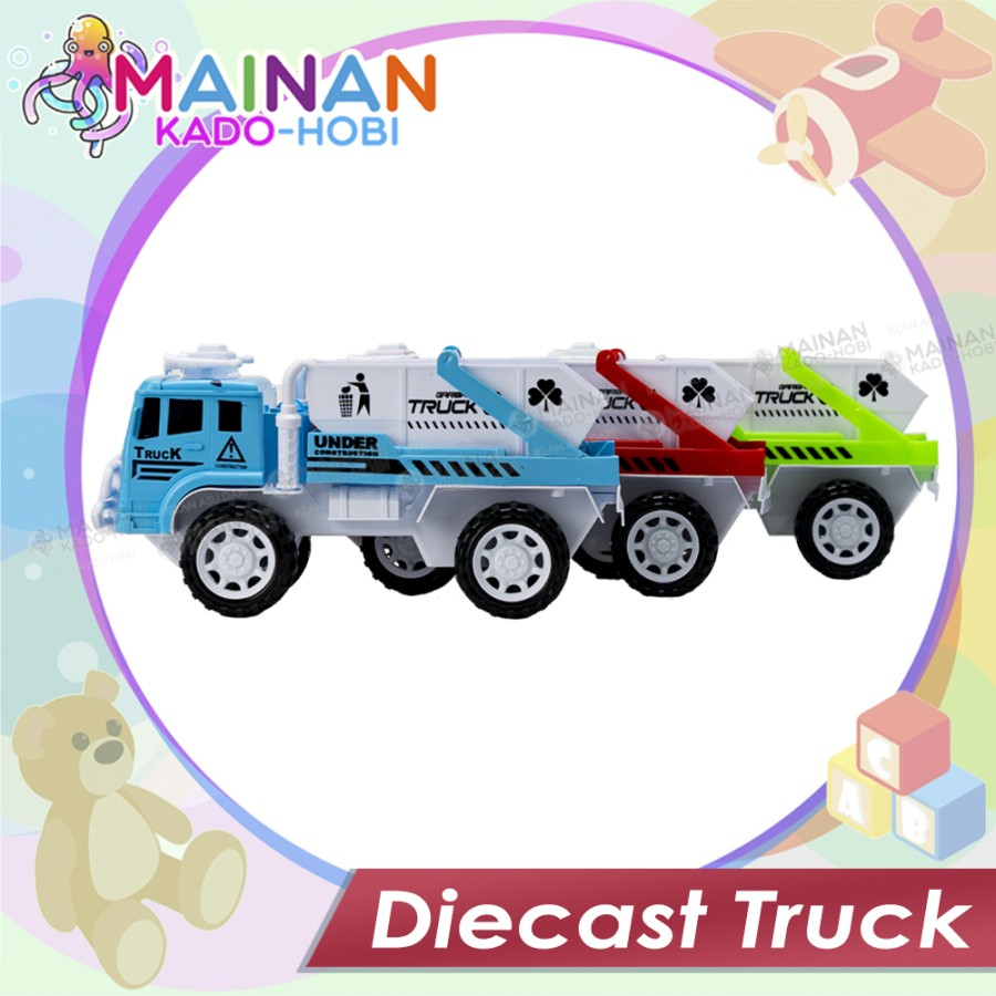 HADIAH MAINAN MOTORIK ANAK MINIATURE DIECAST TRASH TRUCK TRUK SAMPAH