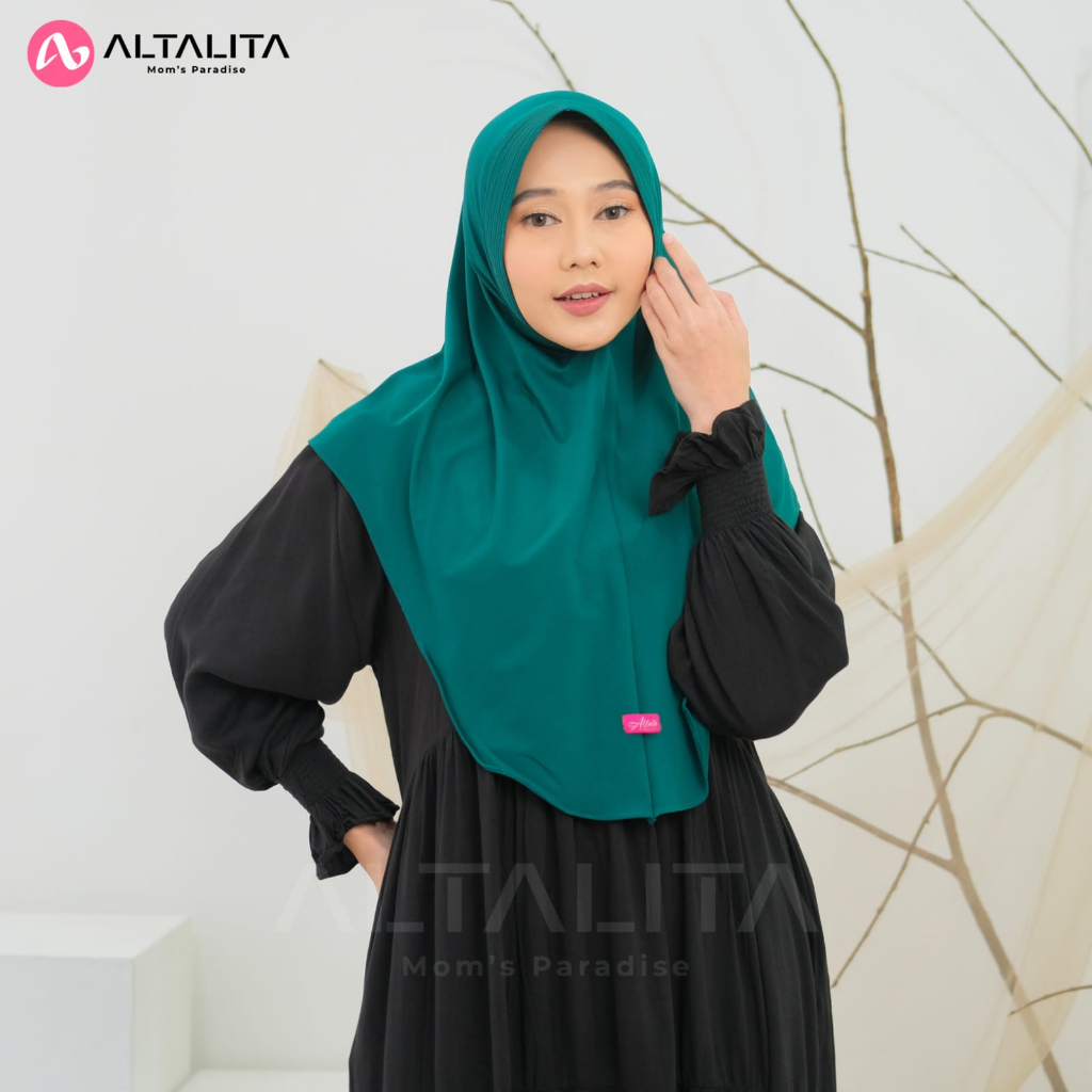 Altalita - Jilbab Instan Qanita Penguin Size L Hijab Bergo Hamidah Sport Olahraga Volly Futsal Senam Kerudung Sekolah Instan Menutup Dada Bahan Jersey Premium pet Tebal Terbaru