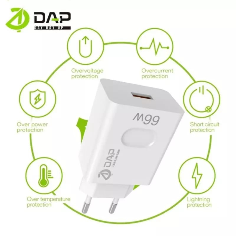 Charger DAP D-AP4 TYPE-C 3A 66W QUALCOMM Casan DAP D-AP4 TIPE C 1USB Fast Charging