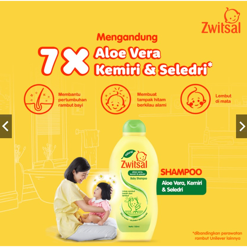 [BPOM] Zwitsal Baby Shampoo 100ml + 100ml Banded / Shampo Bayi / Sampo Bayi / Natural Aloe Vera AVKS / MY MOM