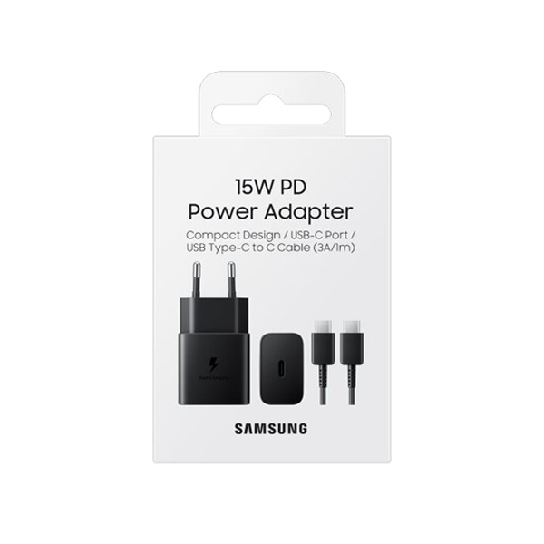 Samsung Fast Charging 15W PD Power Adapter USB Type-C SEIN Original Charger+Cable EP-T1510