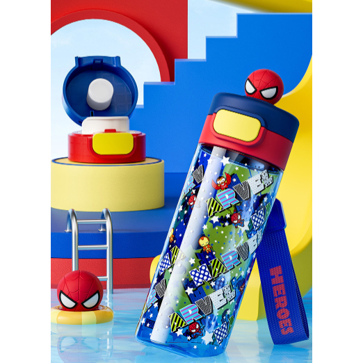 Disney character head botol air minum teguk 530ml spiderman/mickey/minnie 530ml WD8123