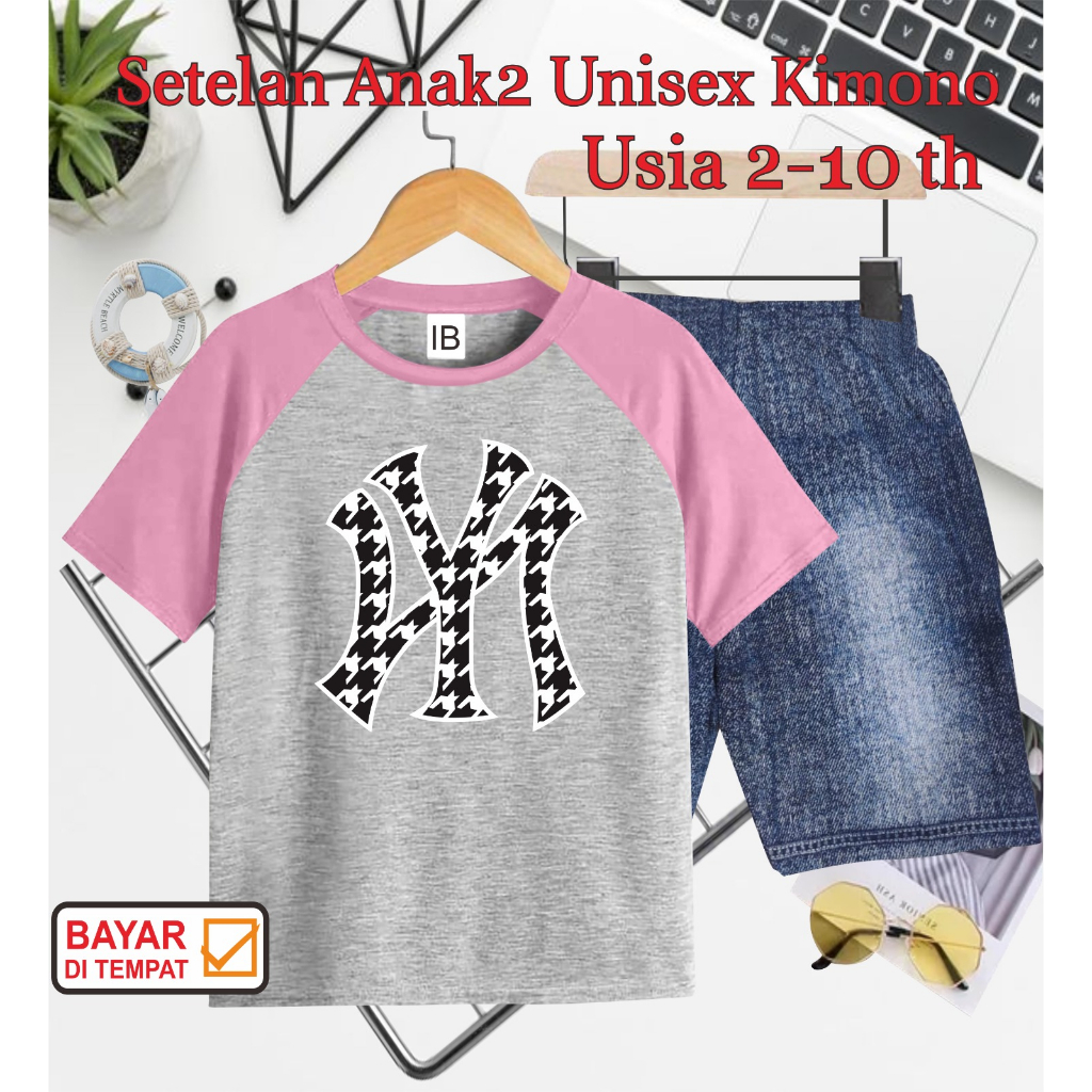 ((IB))SETELAN ANAK2 UNISEX KIMONO SEMI JEANS/NY DIGITAL SABLON