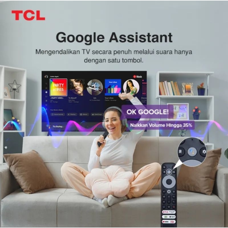 TV TCL 40A9 40&quot; FHD HDR10 Android 11 Dolby Audio Google play store youtube Garansi Resmi