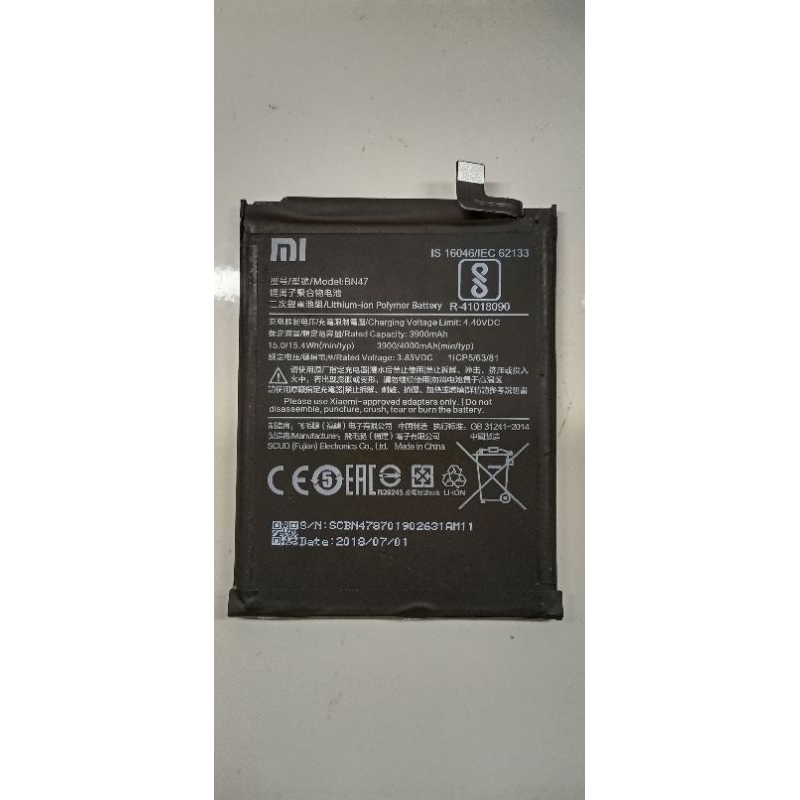 Baterai Redmi 6 pro BN47 Original