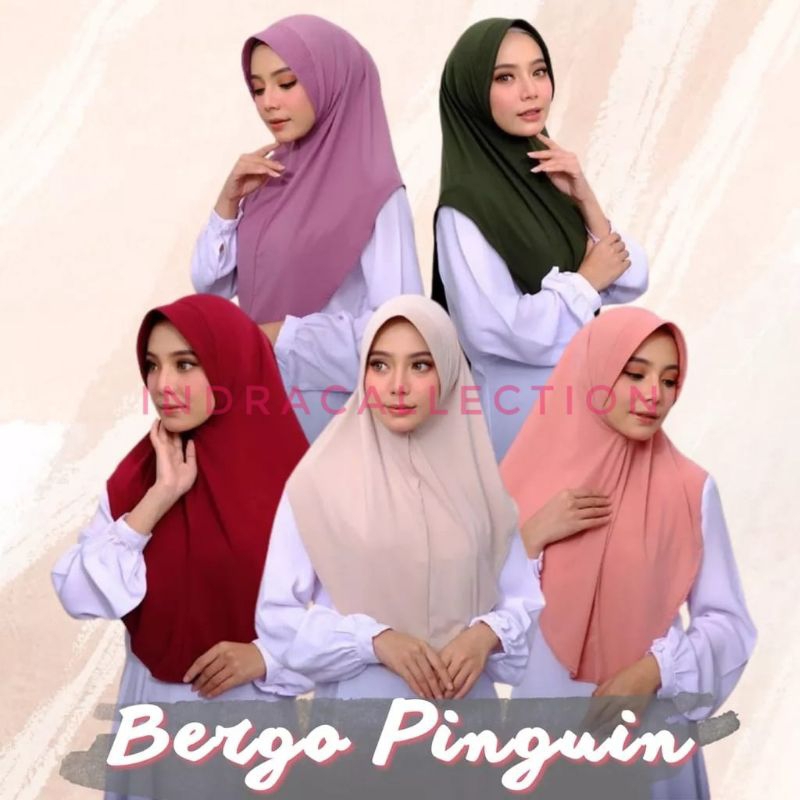 HIJAB INSTAN KERUDUNG BERGO PINGUIN  PET JERSEY PREMIUM / HIJAB BERGO PINGUIN PET JERSEY PREMIUM UKU
