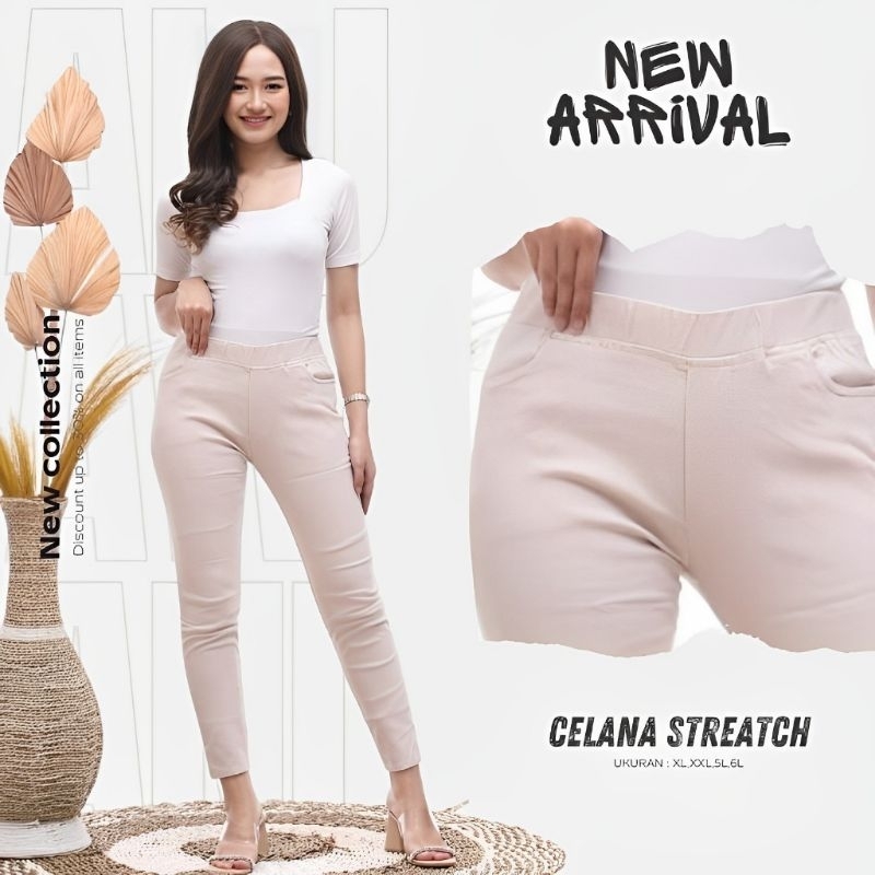 Elizabeth Pants / Chino Pants Wanita Bahan Tebal Stretch by Thufail Official