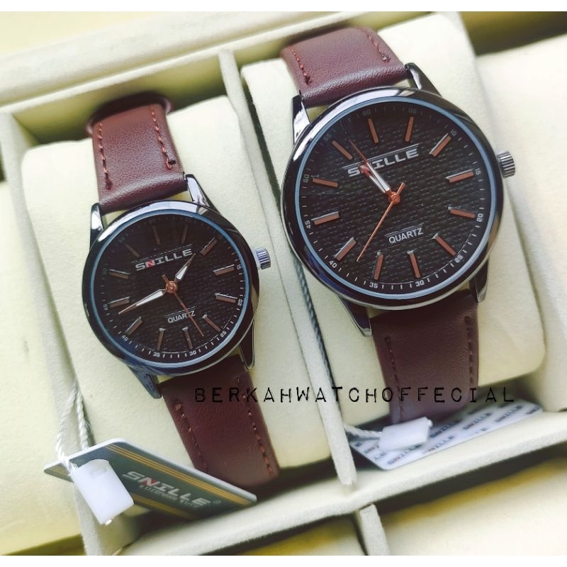 JAM TANGAN COUPLE SNILLE PAKET BOX+KARTU GARANSI ORIGINAL QUALITY || BISA SATUAN