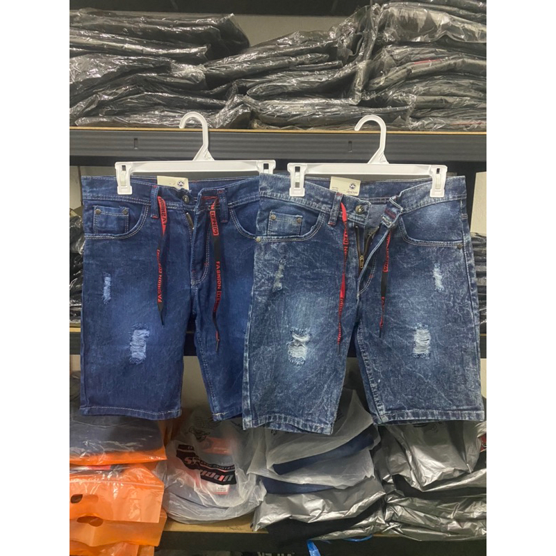 Celana Pendek Pria Ripped Jeans Cowok Sepan Jins Sobek Premium Distro Cowo Bawahan Denim Short Jean 