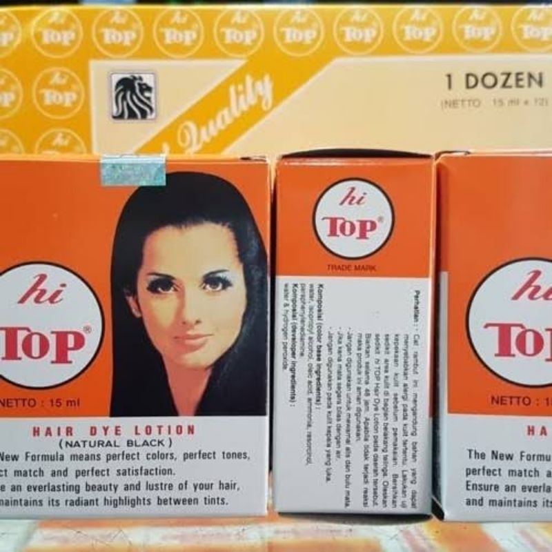 Hi Top Semir Rambut Hitam 25 ml / semir rambut hitop 25 ml natural black hi top hitam