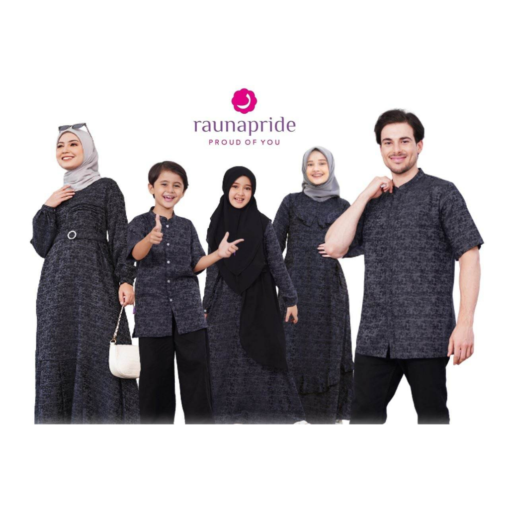 Baju Couple  Family Rauna / SR-10 Haura Hitam  / Fashion Muslim