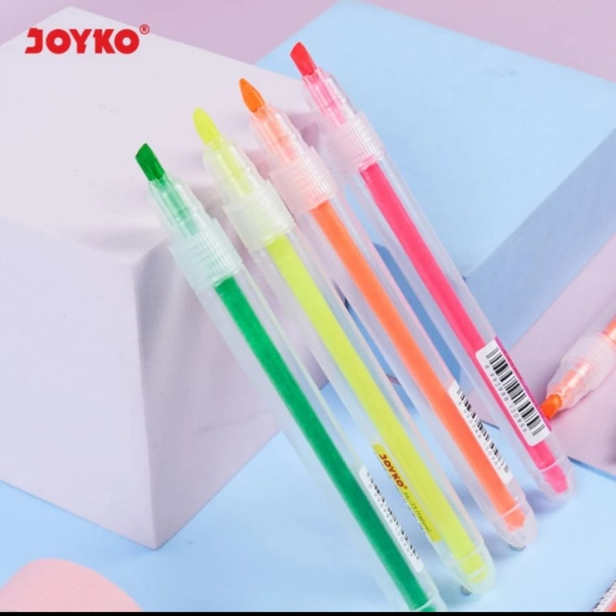 Highlighter Pen Joyko Stabilo Penanda Neon Colour Pen ATK Kantor Tulis