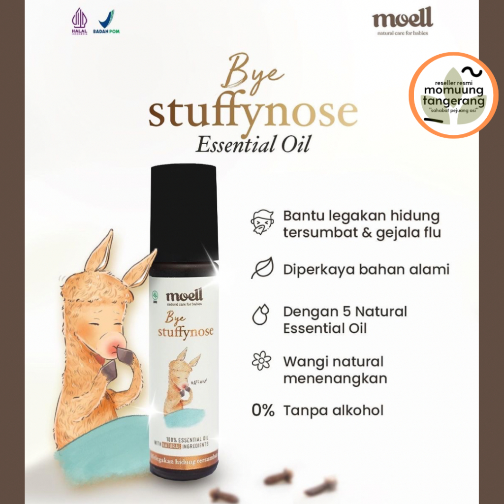 MOELL NATURAL ORGANIK ESSENTIAL OIL TUMMY WIND STUFFY NOSE CALM ME FIT ME BUG BITES FIRST CARE TANGERANG