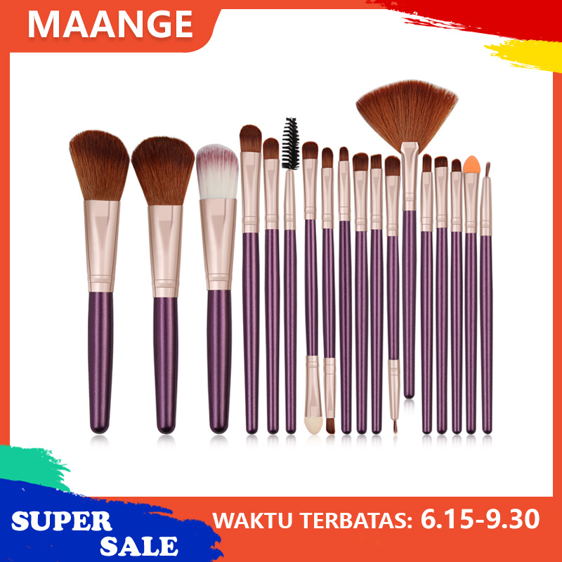 MAANGE 18 Pcs/Set Makeup Brushes Blush Small Fan Eyebrow Eyeliner Eyeshadow Soft Hair Brush Tools