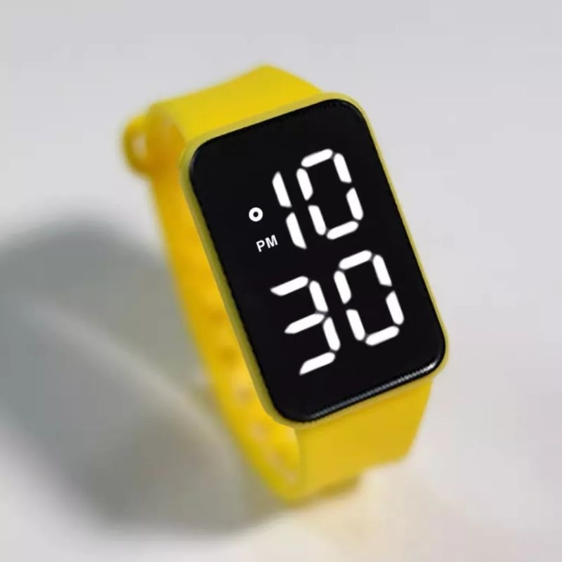 JAM LED DIGITAL POLOS GAYA SENTUH RUBBER UNISEX