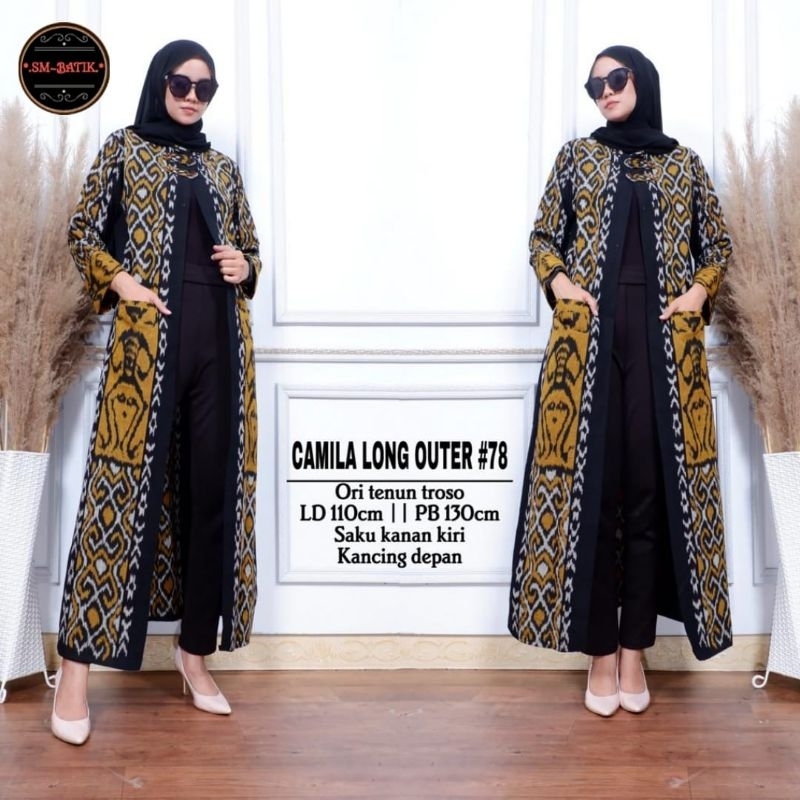 Long Outer Long Cardi Tenun Troso Ori