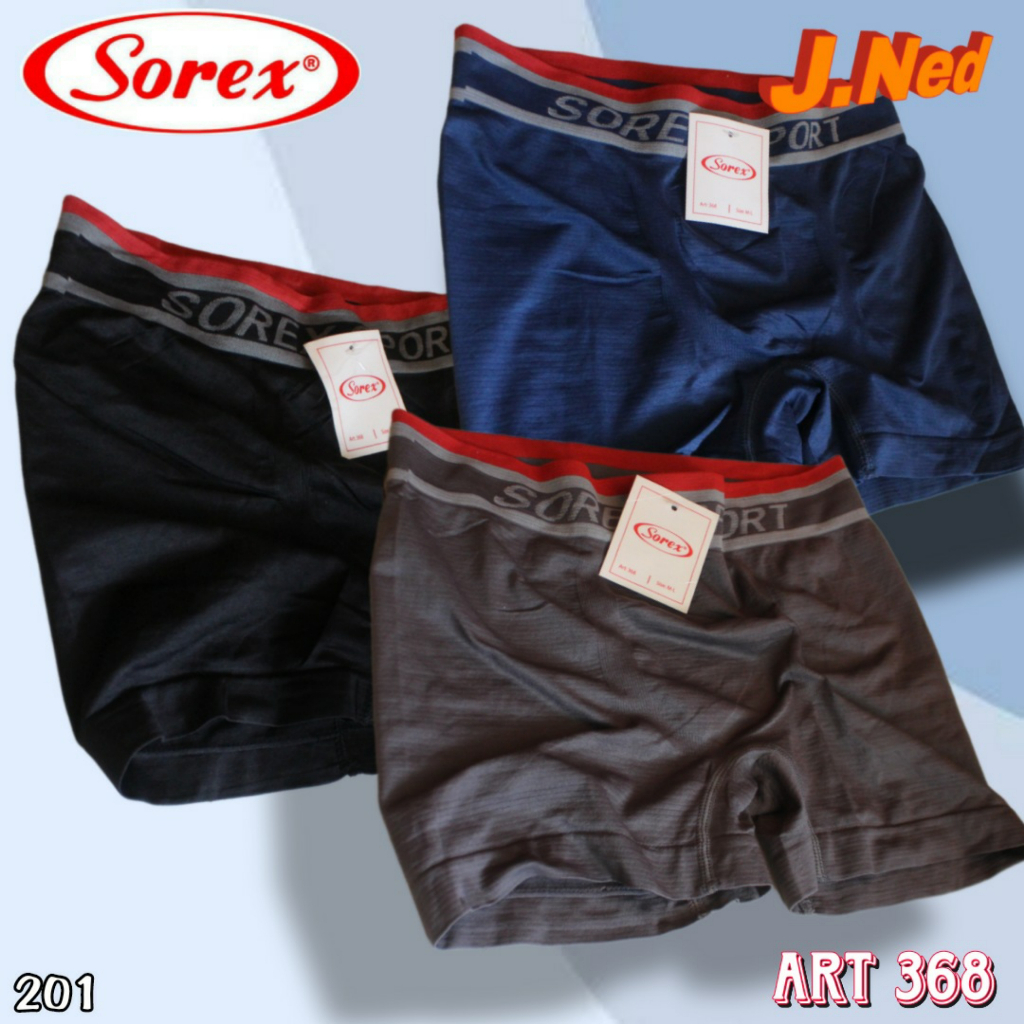 J201D ( HARGA 2 PCS ) CELANA DALAM PRIA BOXER SOREX SIZE M - XXL