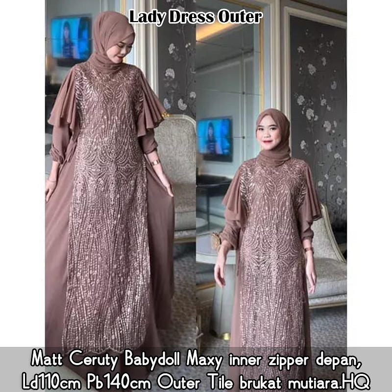 Bajurancak Baju Dress Wanita Muslimah 2023 Ready Stock Lady Dress Outer Busui Friendly Gamis Brukat Premium Gamis Pesta Kondangan Termurah Bahan Ceruty Babydoll Maxy Outer Tile Brukat Dress Wanita Mewah