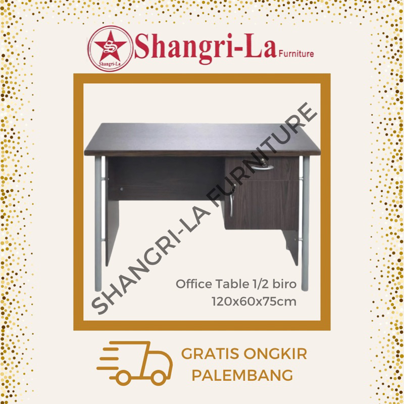 Meja Kantor Eksekutif Orbitrend 120cm (1/2biro) 1 laci + 1 lemari GST 1061 - Meja Tulis Gratis Pemas