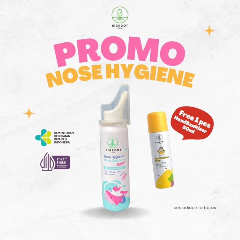 Bigroot Nose Hygiene Ultra Gentle Baby Promo free handsanitizer 50ml stok terbatas