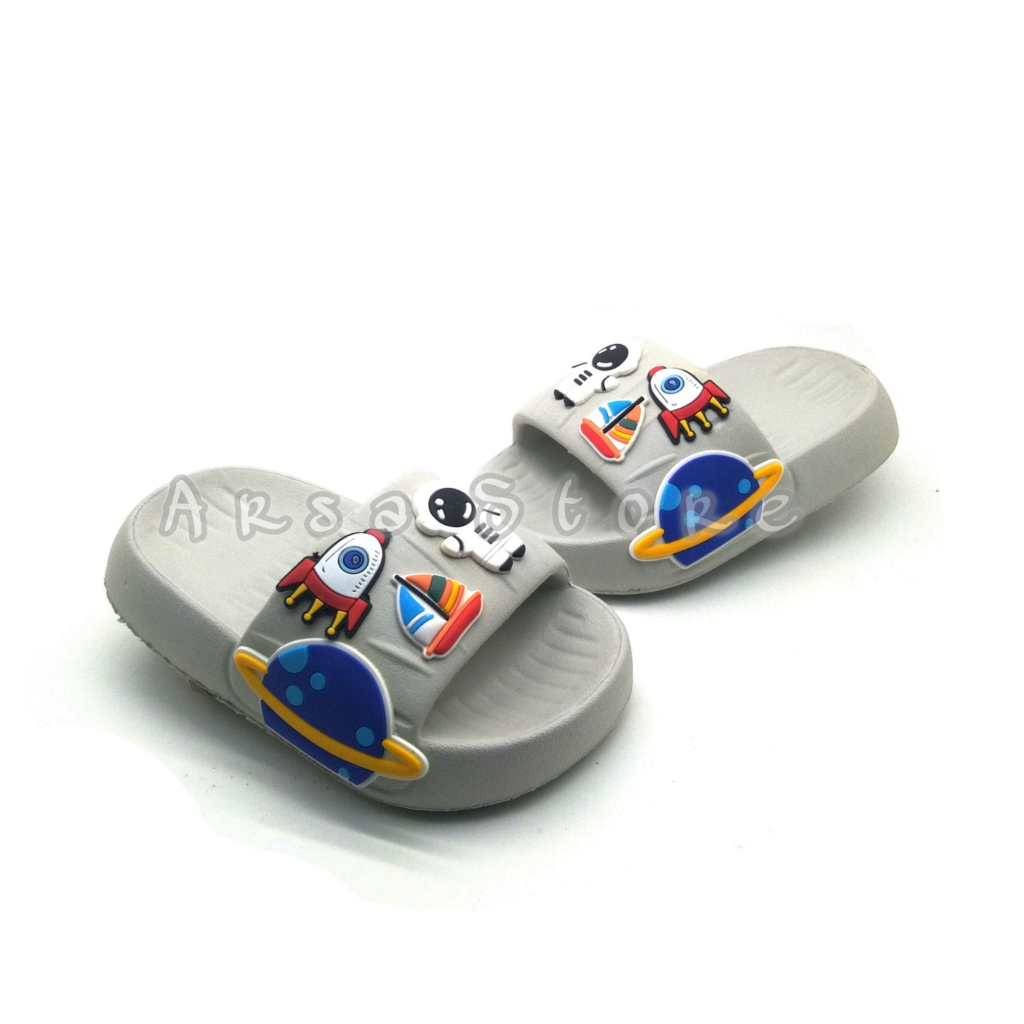 Sandal Selop Anak Laki Laki Karakter Astronot / Sendal Keren Anak Cowok Umur 2 - 5 Tahun