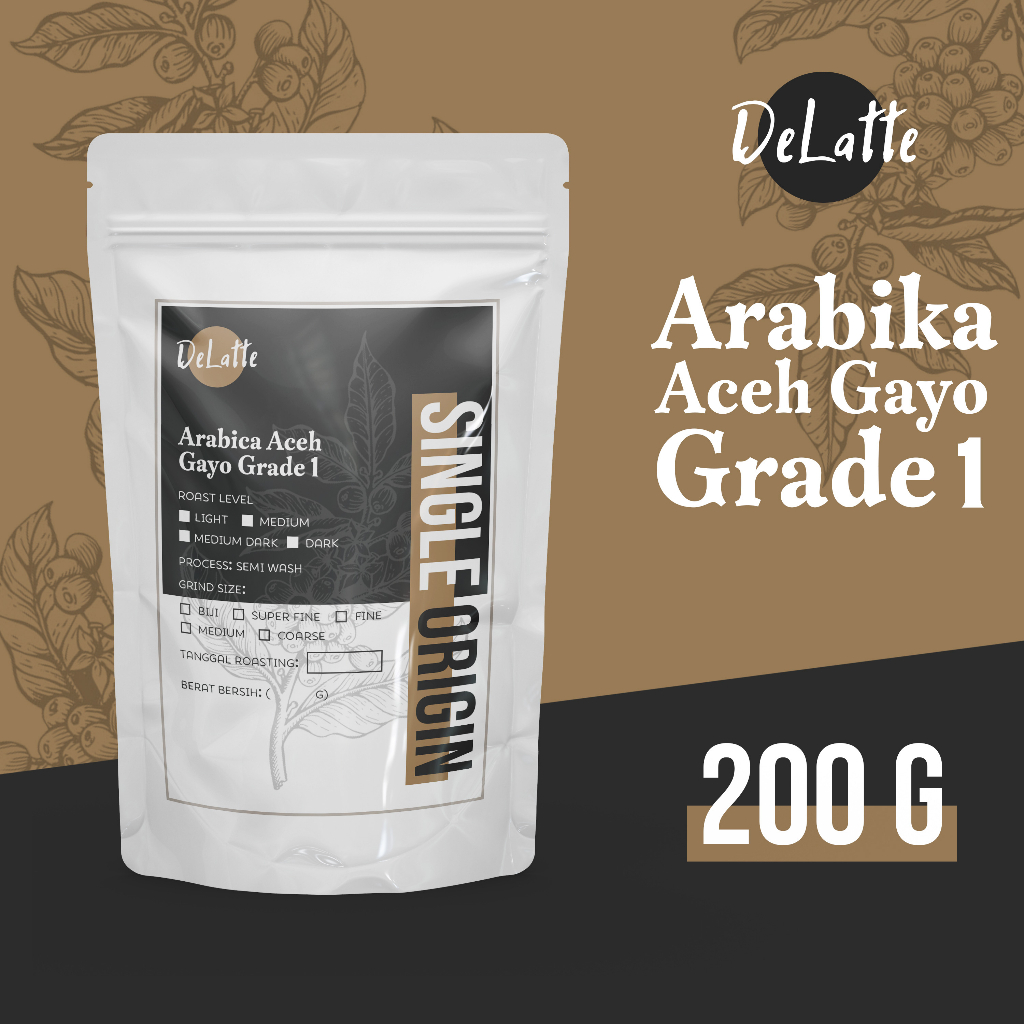 

Kopi Arabika Aceh Gayo Grade 1 DeLatte - 200 gram