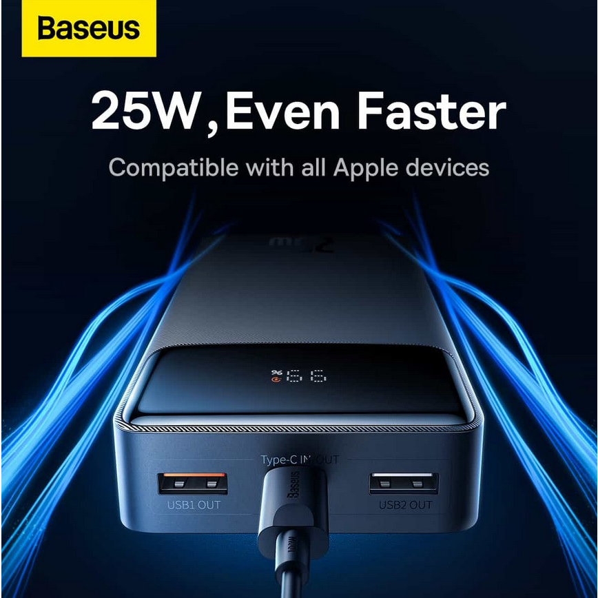 Baseus Original Powerbank Bipow Digital Display 20000mAh 3A 25W Super Fast Charging Quick Charge PD Power Delivery Power Bank 25 Watt Ori PB Type C Tipe C