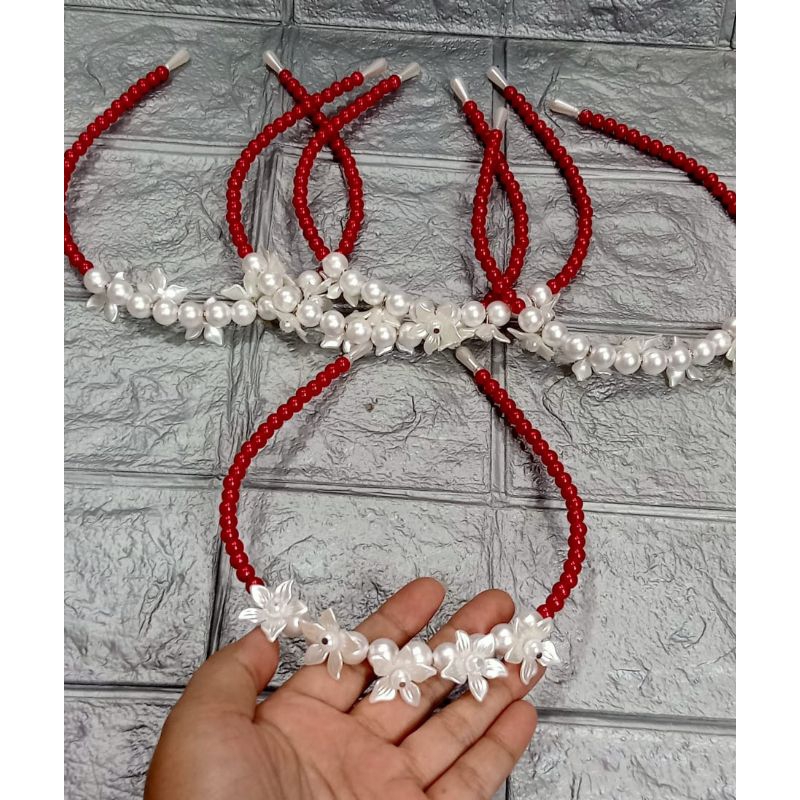 3pcs Bando Mutiara|Bando Merah Putih|Bando Manik