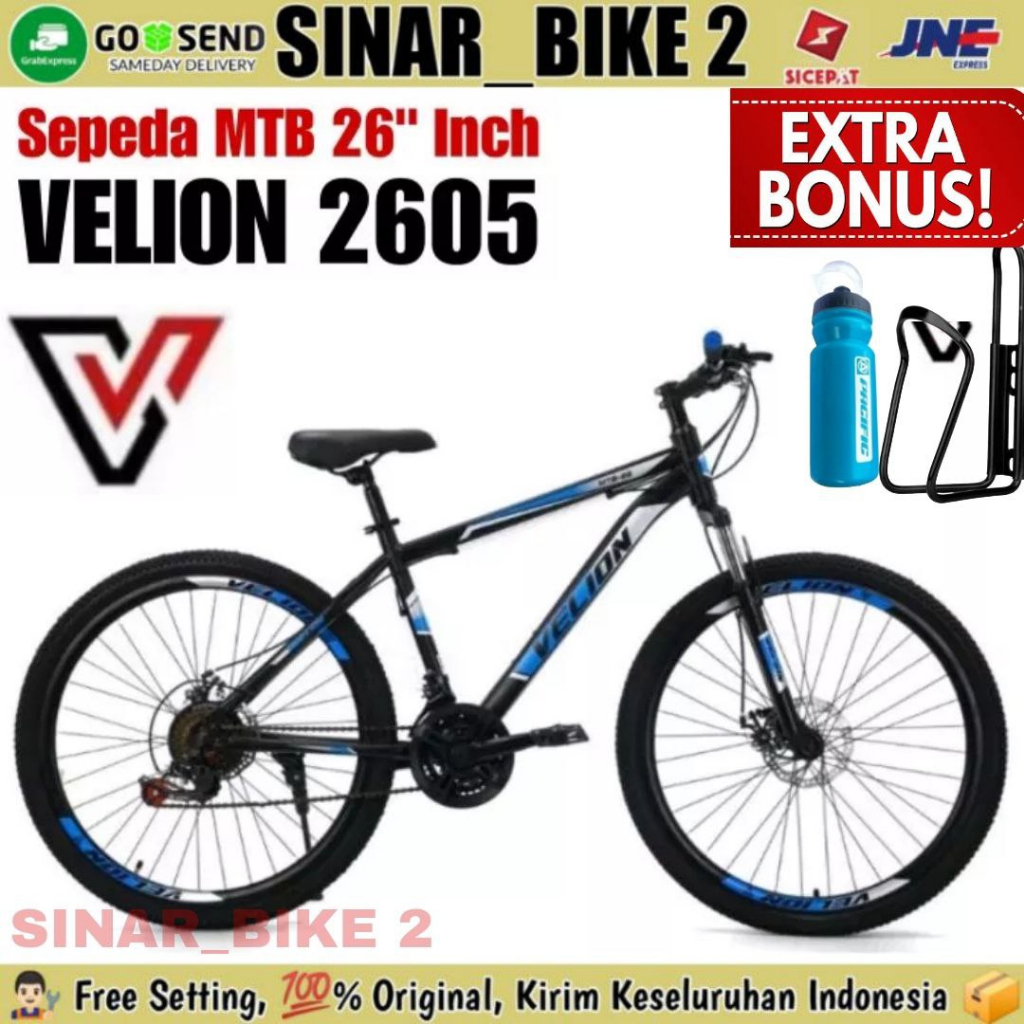 Sepeda Gunung MTB VELION 2605 Ukuram 26 Inch 21 Speed Rem Cakram Dewasa